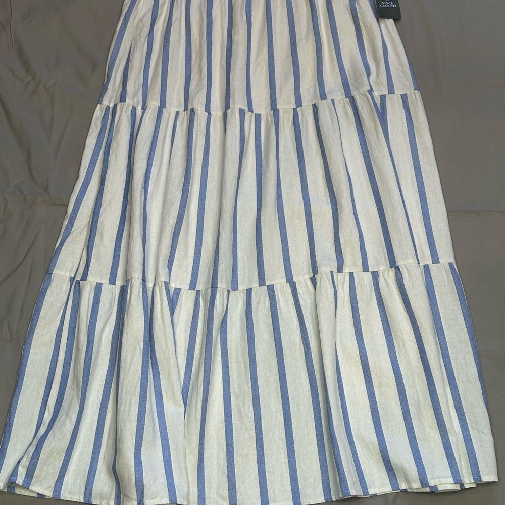Vince Camuto Striped Maxi Skirt in Blue and White